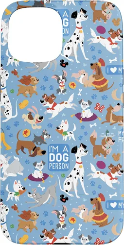 Vista 6 de Disney Funda azul para iPhone 17 con texto en inglés "Dogs I'm a Dogperson
