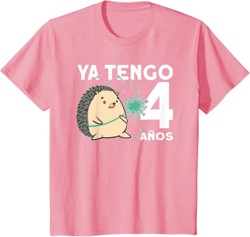 Vista 8 de Niños Niños 4 Cumpleaños erizo Ya tengo 4 años Camiseta