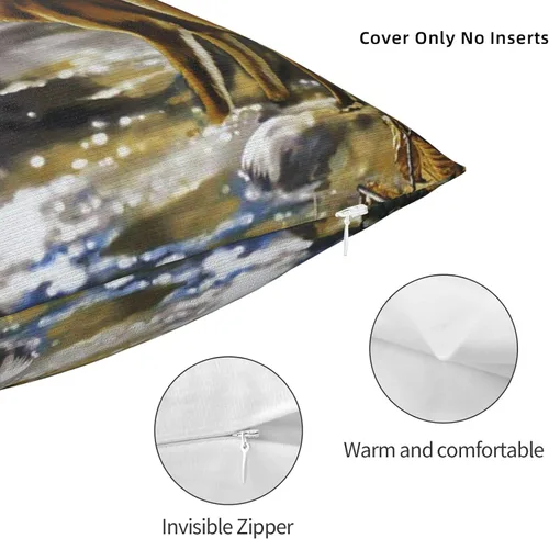 Vista 4 de SEAEAGLE Funda de almohada decorativa de doble cara con diseño de ciervo y camuflaje de árbol real para sofá