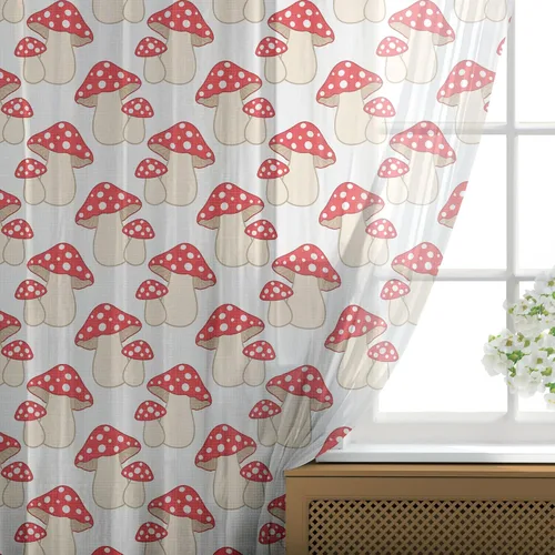 Vista 21 de Ambesonne Cortinas de tul Eiffel con bolsillo para barra, globos retro de corazón de café, remolinos de hito francés, cortina transparente