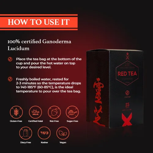 Vista 4 de ORGANO Té rojo - Antioxidante, orgánico con aminoácidos - Alivio del estrés Ideal para corazón y cerebro vigorosos - Apoya el sistema inmunológico