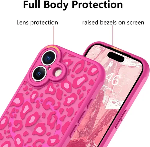 Vista 136 de KANGHAR - Funda compatible con iPhone 11, diseño de leopardo negro, textura de neumático antideslizante, a prueba de golpes, funda protectora