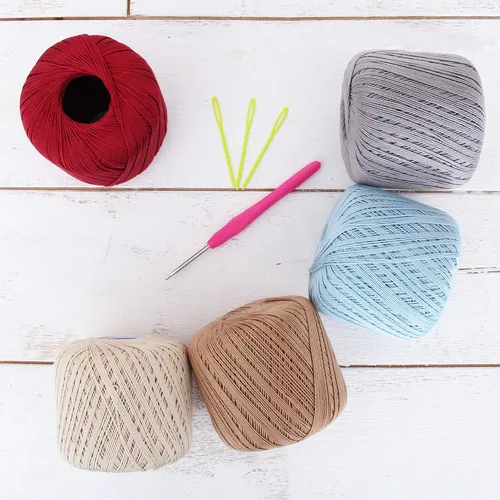 Vista 20 de ThreadArt - Hilo de ganchillo 100% algodón, tamaño 10, cinco bolas de 1.76 oz Soft pure cotton crochet thread for lace, doilies, amigurumi and