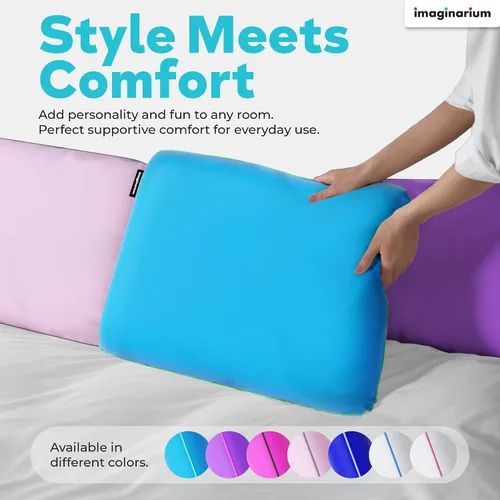 Vista 6 de Imaginarium - Paquete de 2 almohadas refrescantes para dormir, 2 almohadas de espuma viscoelástica para espalda, dormir boca abajo, almohada de gel