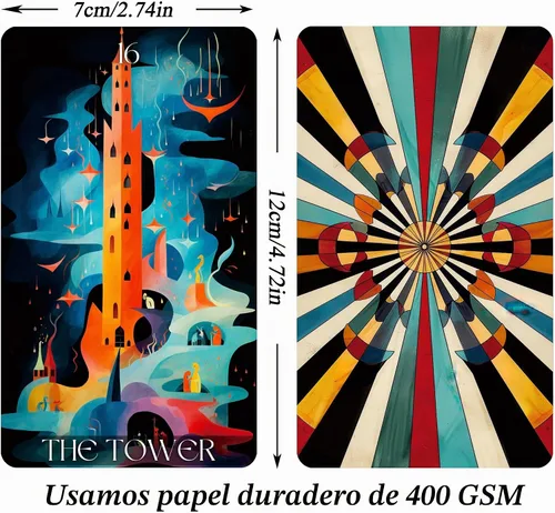 Vista 2 de Baraja de Tarot Tzxamsez Wonderland, Cartas de Tarot para Principiantes, Cartas de Adivinación