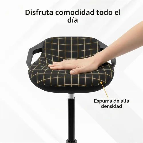 Vista 8 de Mount-It! Taburete ergonómico de pie, silla inclinada de altura ajustable para escritorio de pie, asiento activo inclinado de 360°, cojín de espuma