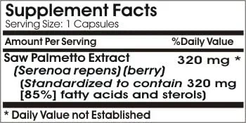 Vista 2 de Saw Palmetto Extracto Estandarizado 320mg ~ 100 Cápsulas - Sin Aditivos ~ Naturetition Supplements