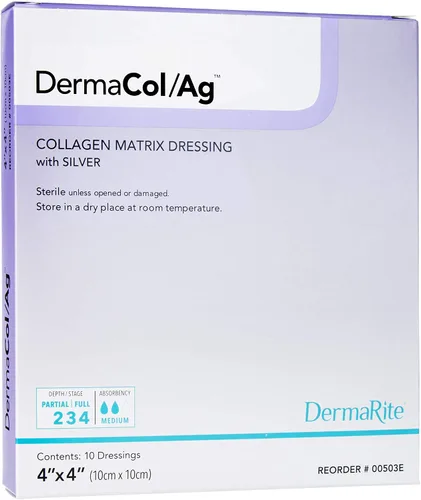 Vista 4 de Dermarite Industries Dermacol Ag Silver Colágeno Aderezo, 2x2, 10