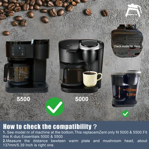 Vista 5 de Repuesto de cafetera de 12 tazas compatible con Keurig 5000 K-Duo Essentials y 5500 K-Duo Essentials modelos de cafetera fría y caliente