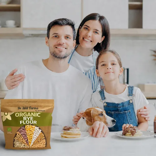 Vista 6 de Harina de centeno orgánica para pan a granel 2.8 lb - Harina de pan para hornear Great for Pumpernickel and Bread Machine - 100% Whole Rye Grain