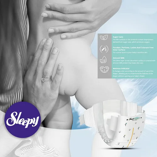 Vista 8 de SOHO, pañales bio-naturales para bebé, hechos de algodón orgánico y extracto de bambú, máxima comodidad y sequedad, indicador de humedad, viene