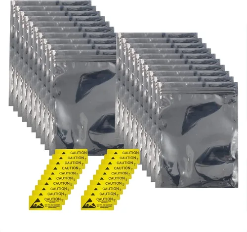 Vista 8 de Bolsas antiestáticas con protección ESD con etiquetas antiestáticas para disco duro, SSD, tarjeta madre, tarjeta de video, RAM, dispositivos