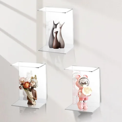 Vista 3 de Jusalpha Paquete de 12 elevadores de acrílico transparente para joyas, expositor de elevadores para figuras Funko POP, soportes transparentes