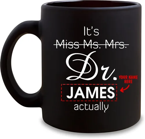 Vista 8 de Taza personalizada de realidad – Taza personalizada con nombre para graduación de doctorado, regalo de médico, divertida y perfecta para cumpleaños