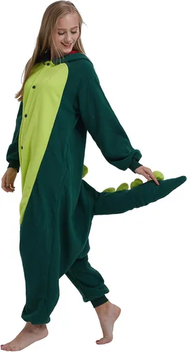 Vista 3 de DELEY Halloween Onesie Adult Pajamas Cosplay Animal Homewear Sleepwear Jumpsuit Costume for Women Men