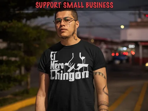 Vista 4 de ShirtBANC El Mero Chingon Mens Graphic Shirt, Original, Godfather Tee, S-3XL
