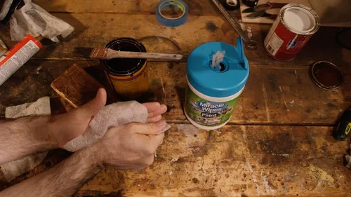Vista 4 de MiracleWipes para preparación y limpieza de pintura, elimina acumulación de suciedad resistente, pintura húmeda, masilla, epoxi, colorante y más