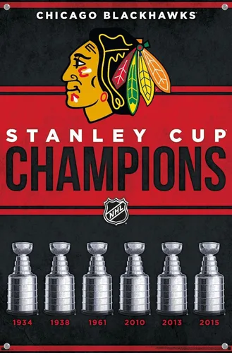 Vista 4 de Trends International NHL Chicago Blackhawks - Póster de pared de Champions 23, 14.72 x 22.37 pulgadas, paquete de póster premium y alfiler