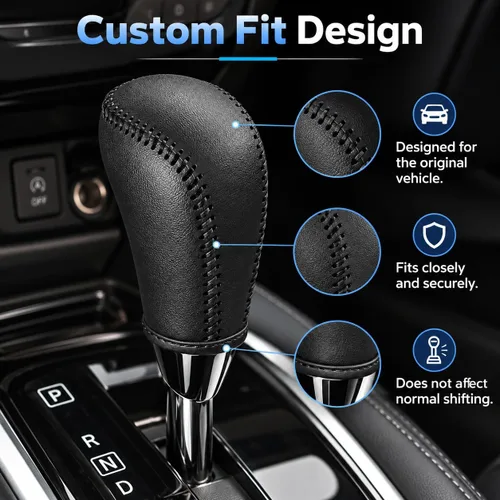 Vista 6 de Accesorios interiores personalizados para Nissan Rogue Rogue Sport, Altima Frontier, Murano Pathfinder Sentra, cubierta de piel con perilla