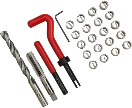 Vista 3 de 7/16-14 UNC Kit de reparación de hélices, HSS M2 Tap & Drill, insertos de alambre SS 304 - Hecho en la India