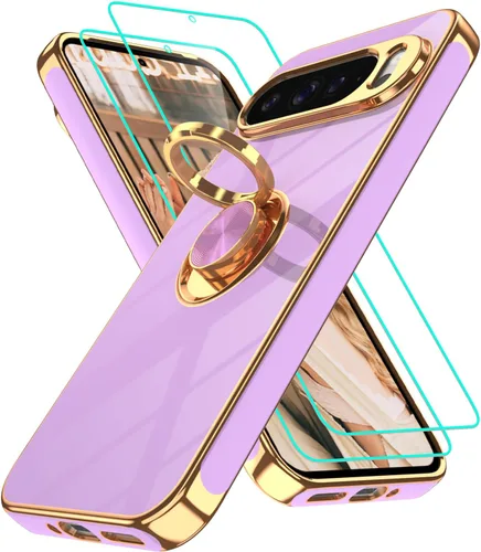Vista 143 de Funda para Motorola Moto G 5G 2024: Funda Moto G Play 5G 2024 con 2 piezas de protectores de pantalla, soporte de anillo de rotación de 360°