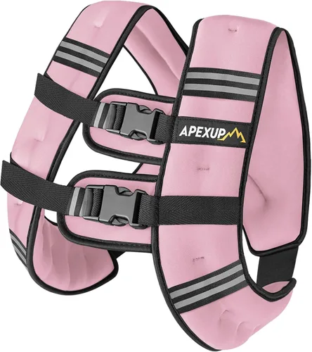 Vista 30 de APEXUP - Chaleco con peso de 5, 10, 15, 20, 25 y 30 libras para hombre y mujer, con rayas reflectantes, equipo para entrenamiento de fuerza y correr