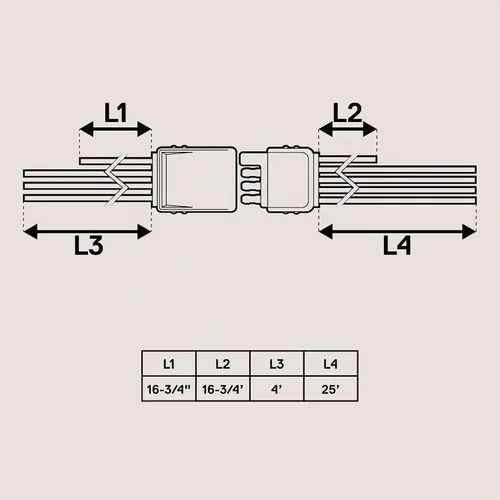 Vista 5 de True Mods - Kit de arnés de cableado de luz de remolque plano de 4 pines [estilo Wishbone] [Clasificación SAE J1128]