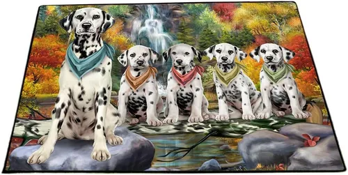 Vista 19 de Doggie of the Day Dalmatian Dogs Floor Mat - 4th of July Independence Day - Best Dog Doormat - Protector Decor - Unique Portrait Art - Premium