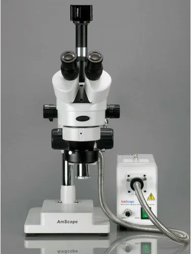 Vista 4 de AmScope SM-4TPZ-FOR-3M Microscopio digital profesional trinocular estéreo con zoom y control de enfoque simultáneo, oculares WH10x, aumento