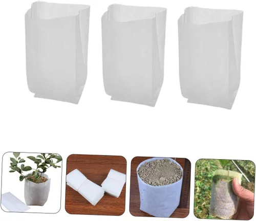 Vista 7 de 200pcs Non-Woven Fabric Grow Bags for Seedlings, White Xmas