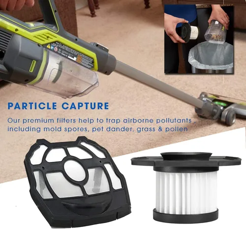 Vista 5 de Filtro de repuesto para aspiradora Ryobi P718 P718K P718B 313282002 de 18 voltios, 1 conjunto de filtro con prepantalla