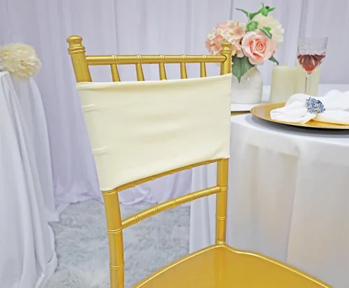 Vista 34 de (10 bandas elásticas de elastano de 7 x 13 pulgadas, de doble capa, lazos elásticos de licra para silla, lazos para bodas, fiestas, banquetes