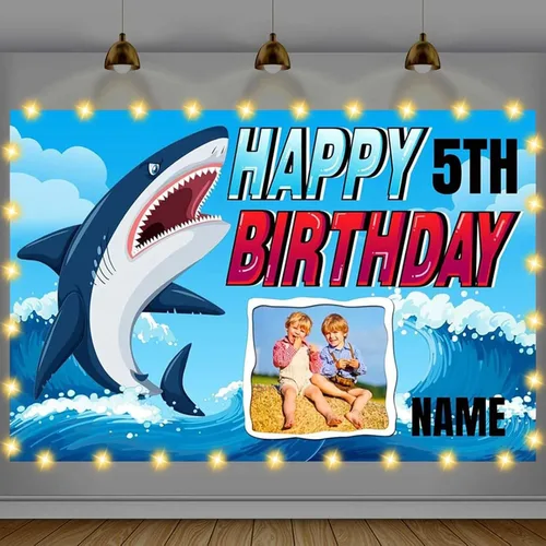 Vista 9 de Cartel de feliz cumpleaños beige personalizado para telón de fondo grande de feliz cumpleaños, globo aerostático, fiesta, interior y exterior