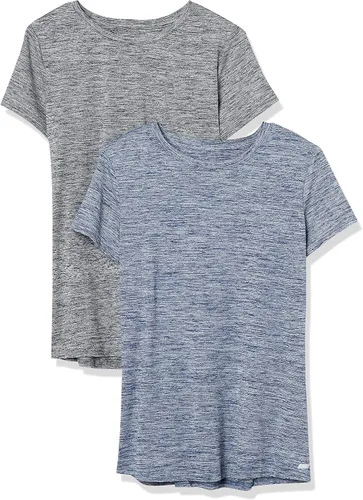 Vista 22 de Amazon Essentials Camiseta de manga corta con cuello redondo para mujer, de secado rápido, para entrenamiento, gimnasio, paquete múltiple