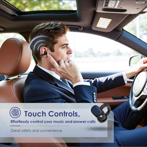 Vista 6 de Auriculares abiertos con aro de oído abierto, ligeros, cómodos, con clip de oreja abierto, auriculares inalámbricos, 40H Play Bluetooth 5.4