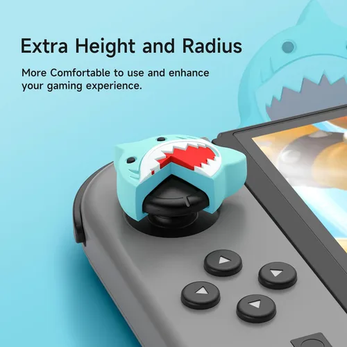 Vista 2 de JINGDU Tapas de agarre para pulgar compatibles con Switch Joy-Con, bonitas tapas de silicona para joystick, accesorios compatibles