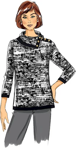 Vista 5 de Butterick Misses' Top - Kit de patrones de costura con código B6857, tallas XS-S-M-L-XL-XXL, multicolor