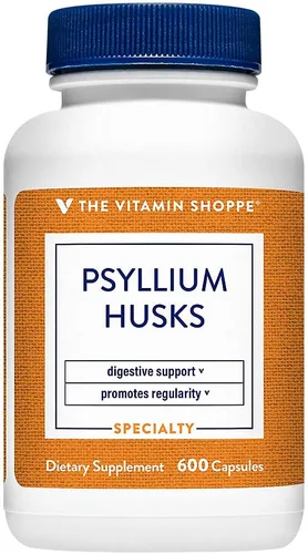 Vista 4 de The Vitamin Shoppe Suplemento de fibra Plantago Ovata de cáscaras de psyllium (100 cápsulas)