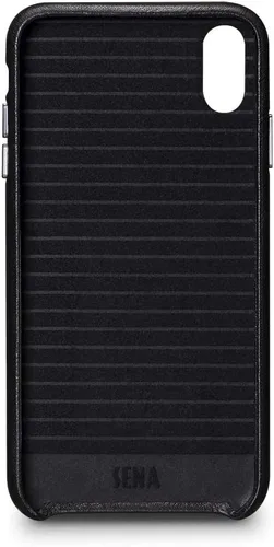 Vista 3 de Sena Deen Leatherskin Snap On - Funda para iPhone XS Max, compatible con carga inalámbrica, color negro