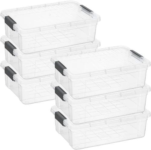 Vista 122 de Superio Mini contenedor de almacenamiento de plástico para crayón, suministros de arte y estuche de costura, organizador pequeño apilable