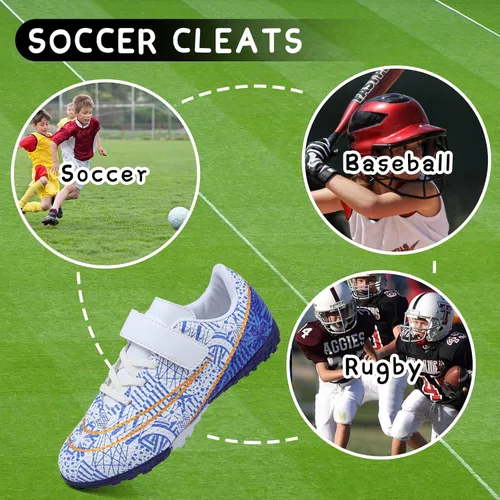 Vista 6 de CBUSTER Zapatos de fútbol para niños, zapatos de fútbol para niñas