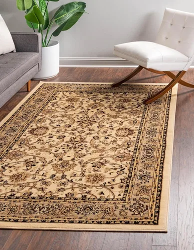 Vista 67 de Unique Loom Sialk Hill Collection - Alfombra de área Washington (6' 1" x 9' Rectángulo Burdeos/Crema)