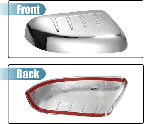 Vista 5 de uxcell 1 par de cubiertas de espejo cromado para la mitad superior izquierda y derecha para Ford Explorer 2011-2015 1 par de cubierta de espejo