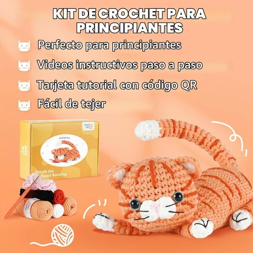 Vista 6 de MOREJMTT Kit de ganchillo para adultos principiantes, aprender a tejer, incluye hilo suave fácil de tejer, tutorial en video paso a paso, gancho