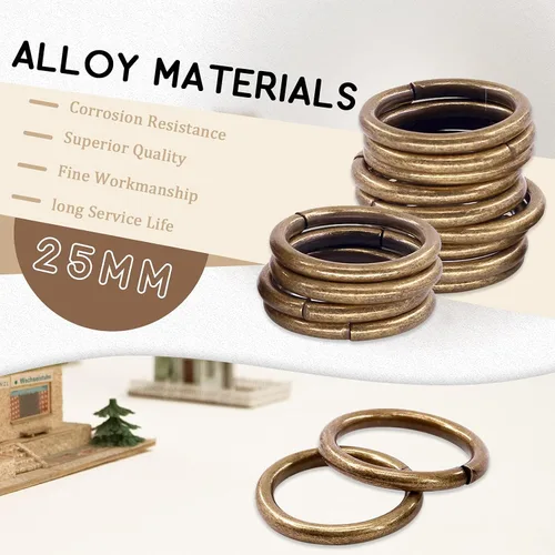 Vista 4 de Kit de 60 anillos de metal para cinturones, pasadores o anillos para macramé, cinturón de campamento, correas de perro, accesorios de sable de luz
