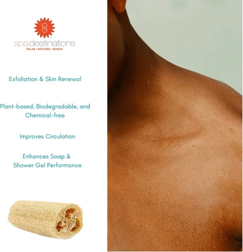 Vista 5 de Seis (6) paquetes de 4 esponjas naturales de Spa Destinations para exfoliación corporal y de baño