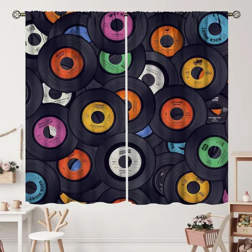 Vista 47 de Cortinas de jazz para mujer americana, estilo grunge, estilo grunge, con bolsillo para barra, para dormitorio, sala de estar, decoración