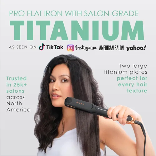 Vista 2 de Professional Series MIRA - Plancha plana de titanio para cabello grueso y fino, potente alisador de una sola pasada, alisador y rizador en uno