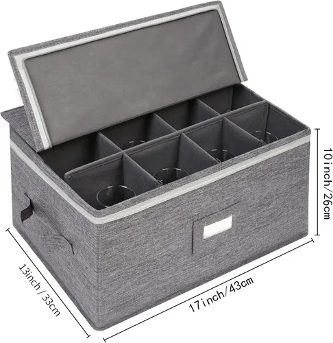 Vista 3 de popoly Contenedores de almacenamiento de China 17" x 13" x 6", cajas de almacenamiento de Stemware