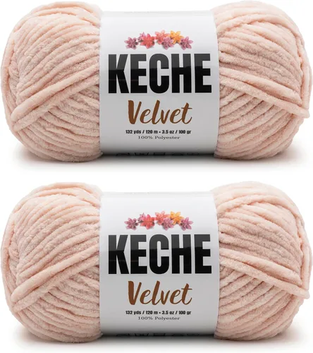 Vista 20 de Keche Hilo para ganchillo, hilo de terciopelo, chenilla suave, manta de bebé voluminosa amigurumi Yarn 3.53 oz (132 yardas) - Arona